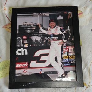 Dale Earnhardt Framed Racing Photo with Black Frame